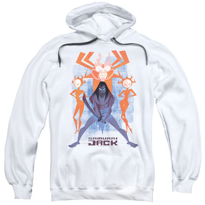 Samurai Jack Jack Vs Evil Mens Hoodie White