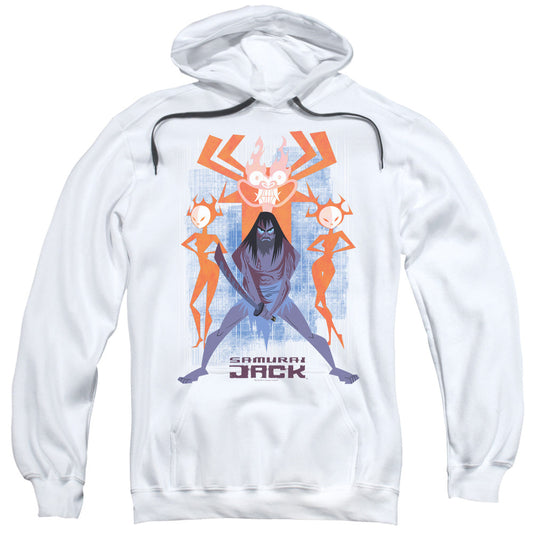 Samurai Jack Jack Vs Evil Mens Hoodie White