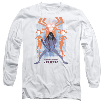 Samurai Jack Jack Vs Evil Mens Long Sleeve Shirt White Officially Licensed