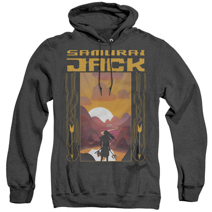 Samurai Jack Sunrise Heather Mens Hoodie Black