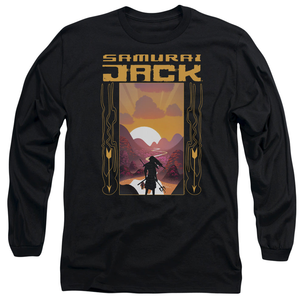 Samurai Jack Sunrise Mens Long Sleeve Shirt Black Officially Licensed