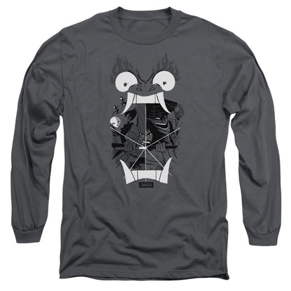 Samurai Jack Divisive Mens Long Sleeve Shirt Charcoal Officially Licensed