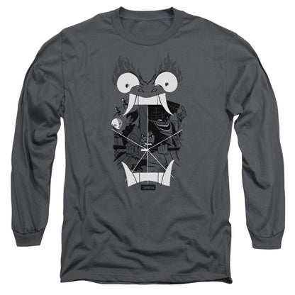 Samurai Jack Divisive Mens Long Sleeve Shirt Charcoal Officially Licensed