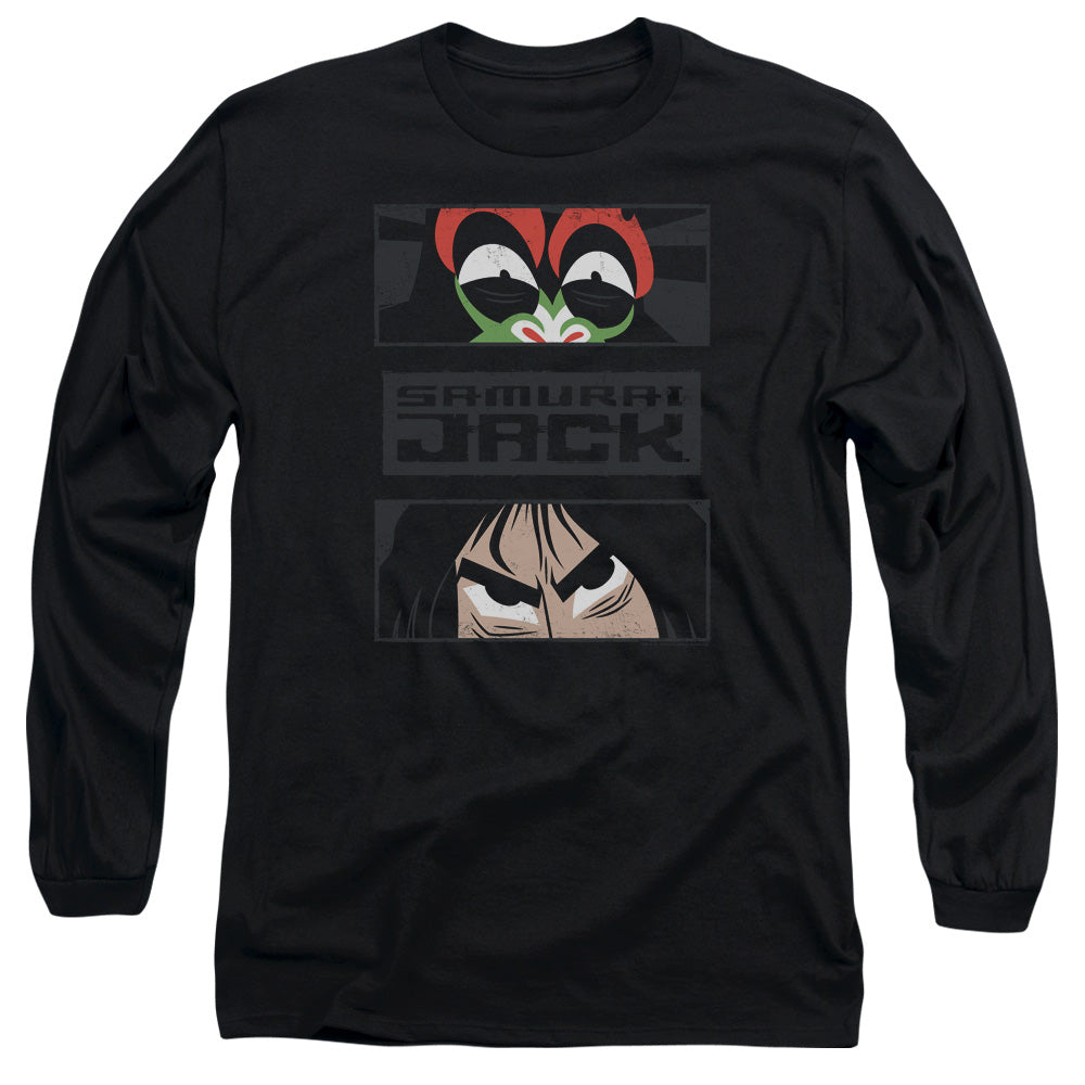 Samurai Jack Stare Down Mens Long Sleeve Shirt Black Officially Licensed