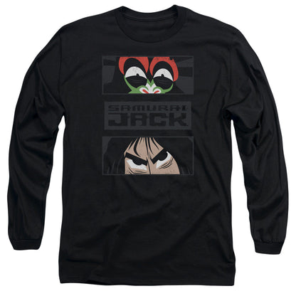 Samurai Jack Stare Down Mens Long Sleeve Shirt Black Officially Licensed