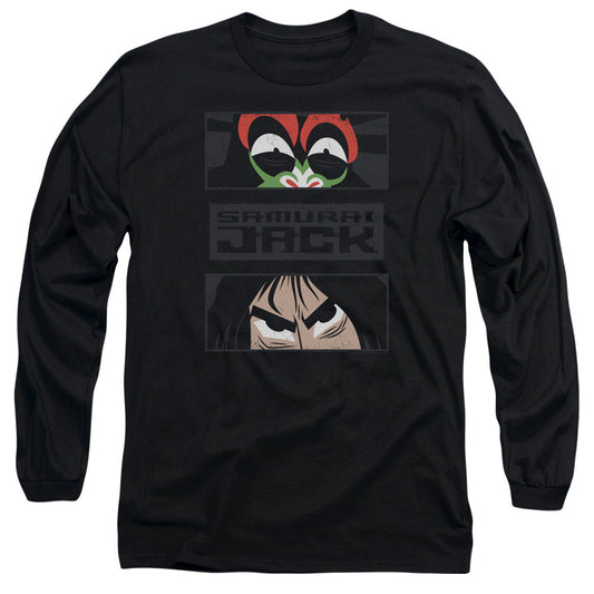 Samurai Jack Stare Down Mens Long Sleeve Shirt Black Officially Licensed