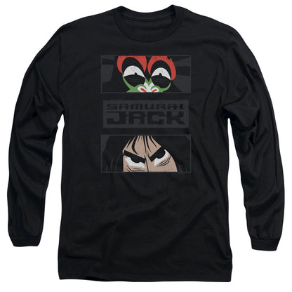 Samurai Jack Stare Down Mens Long Sleeve Shirt Black Officially Licensed