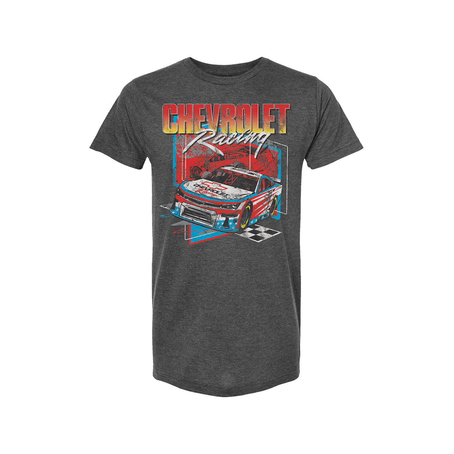 Chevy Racing "Vintage Racer" Mens T Shirt Grey