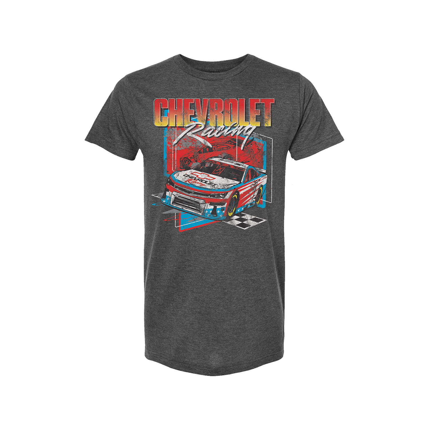 Chevy Racing "Vintage Racer" Mens T Shirt Grey
