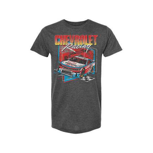 Chevy Racing "Vintage Racer" Mens T Shirt Grey
