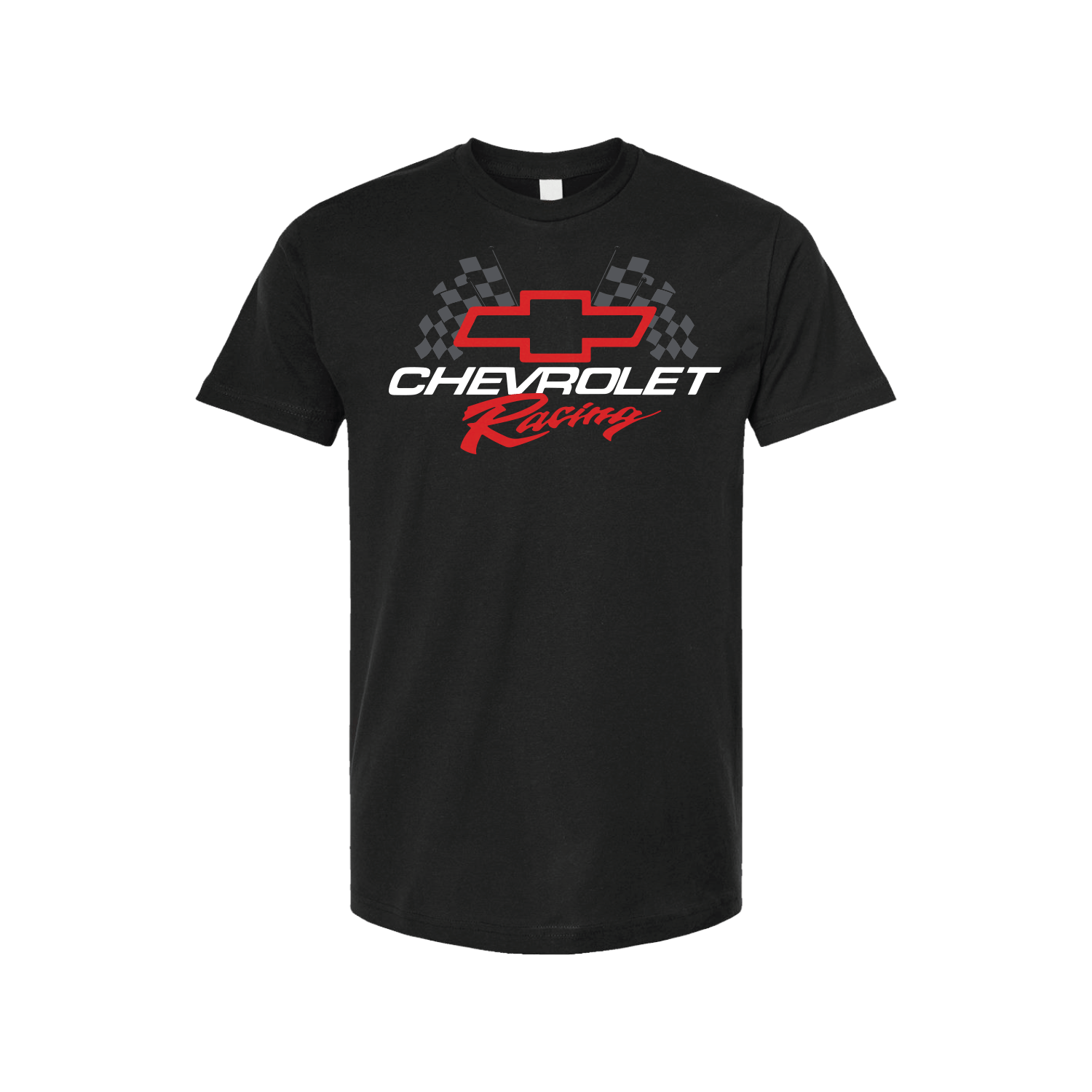 Chevy Racing "Checkered Flags" Mens T Shirt Black