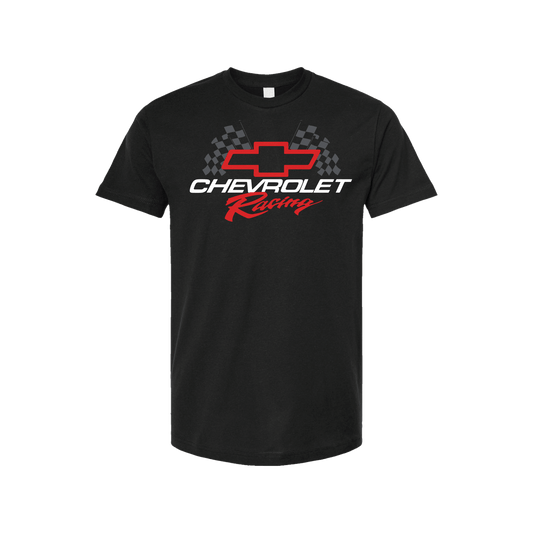 Chevy Racing "Checkered Flags" Mens T Shirt Black
