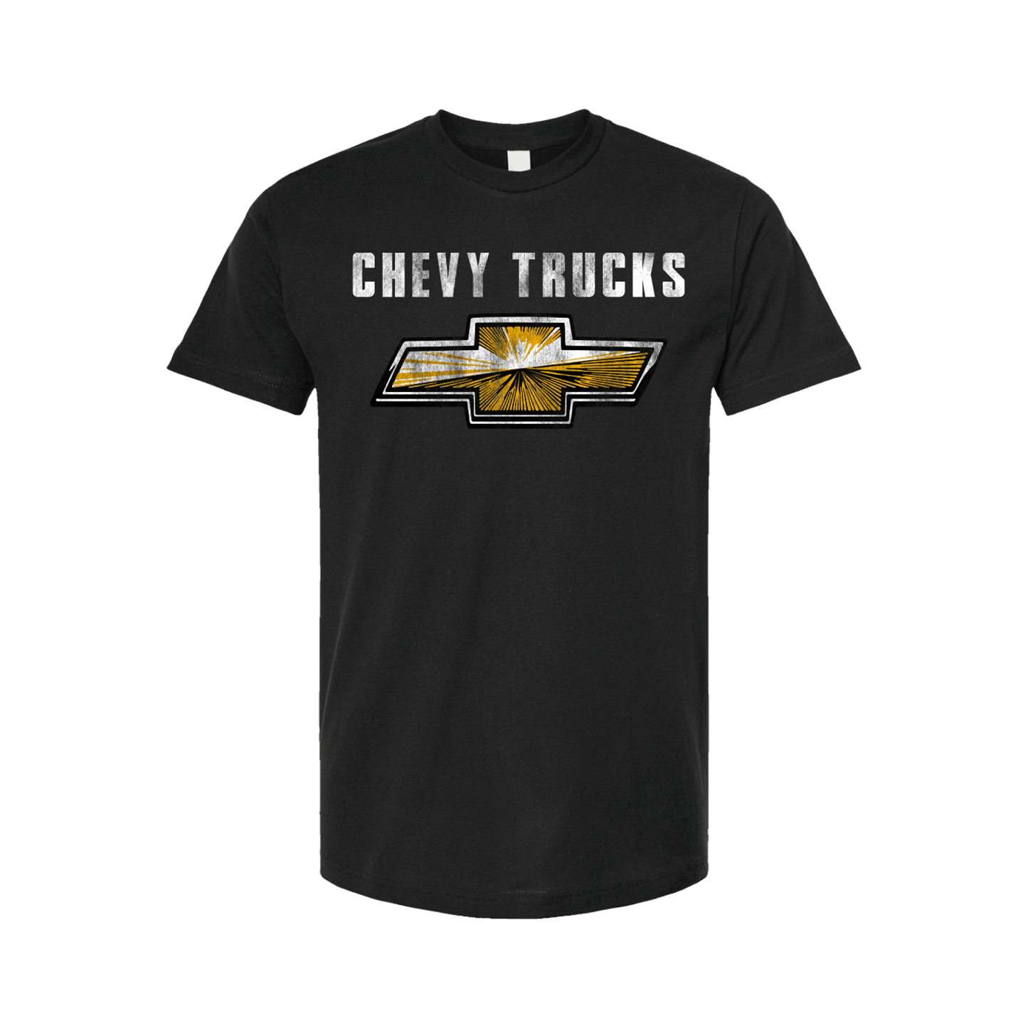 Chevy Trucks "Gold Bowtie" Mens T Shirt Black