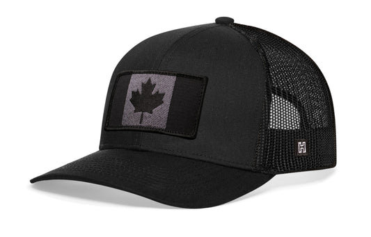 Canada Flag Trucker Haka Hat Black Canadian Tactical Snapback