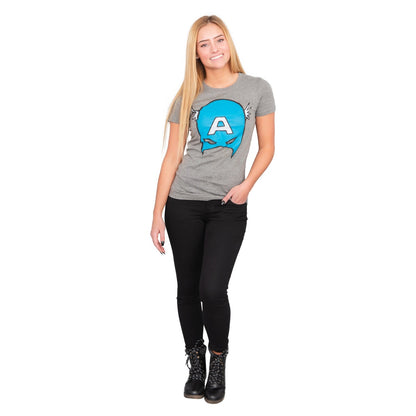 Captain America Big Blue A Mask T Shirt