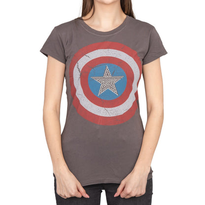 Captain America Studded Star Juniors T Shirt