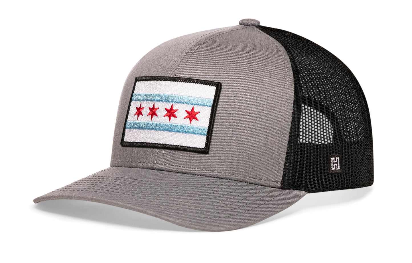 Chicago Flag Trucker Haka Hat Gray-Black City Snapback