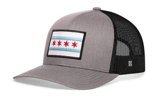 Chicago Flag Trucker Haka Hat Gray-Black City Snapback
