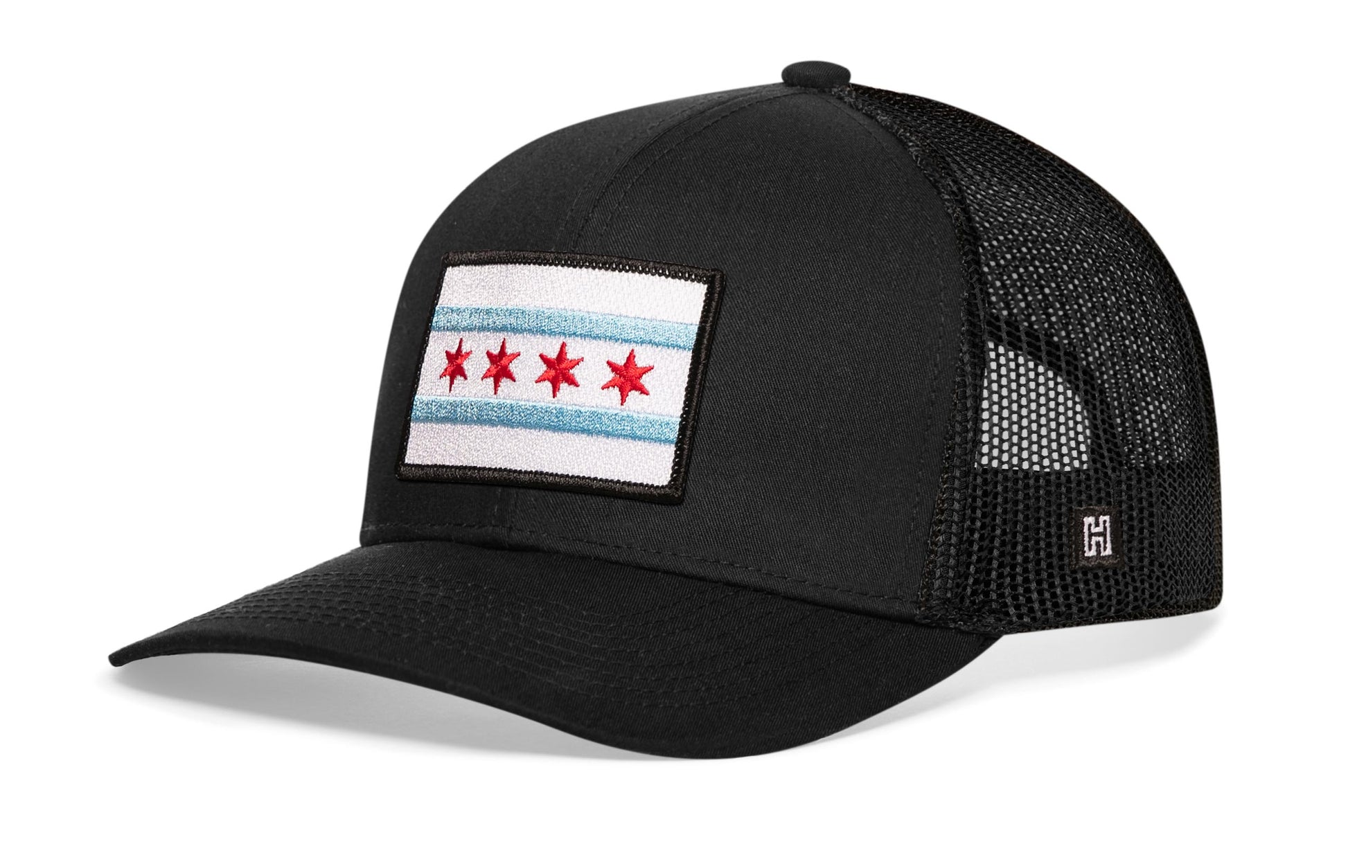 Chicago Flag Trucker Haka Hat Black City Snapback