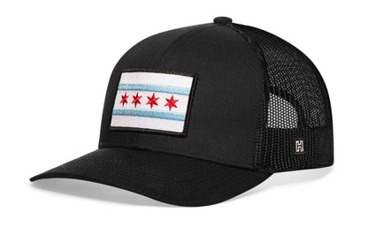 Chicago Flag Trucker Haka Hat Black City Snapback