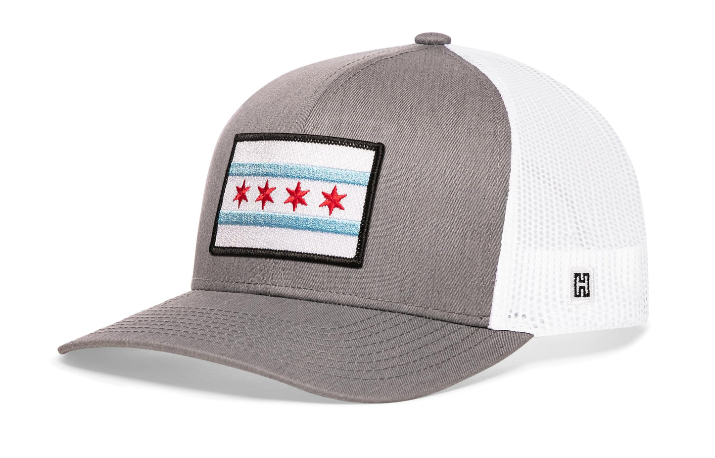 Chicago Flag Trucker Haka Hat Gray-White City Snapback