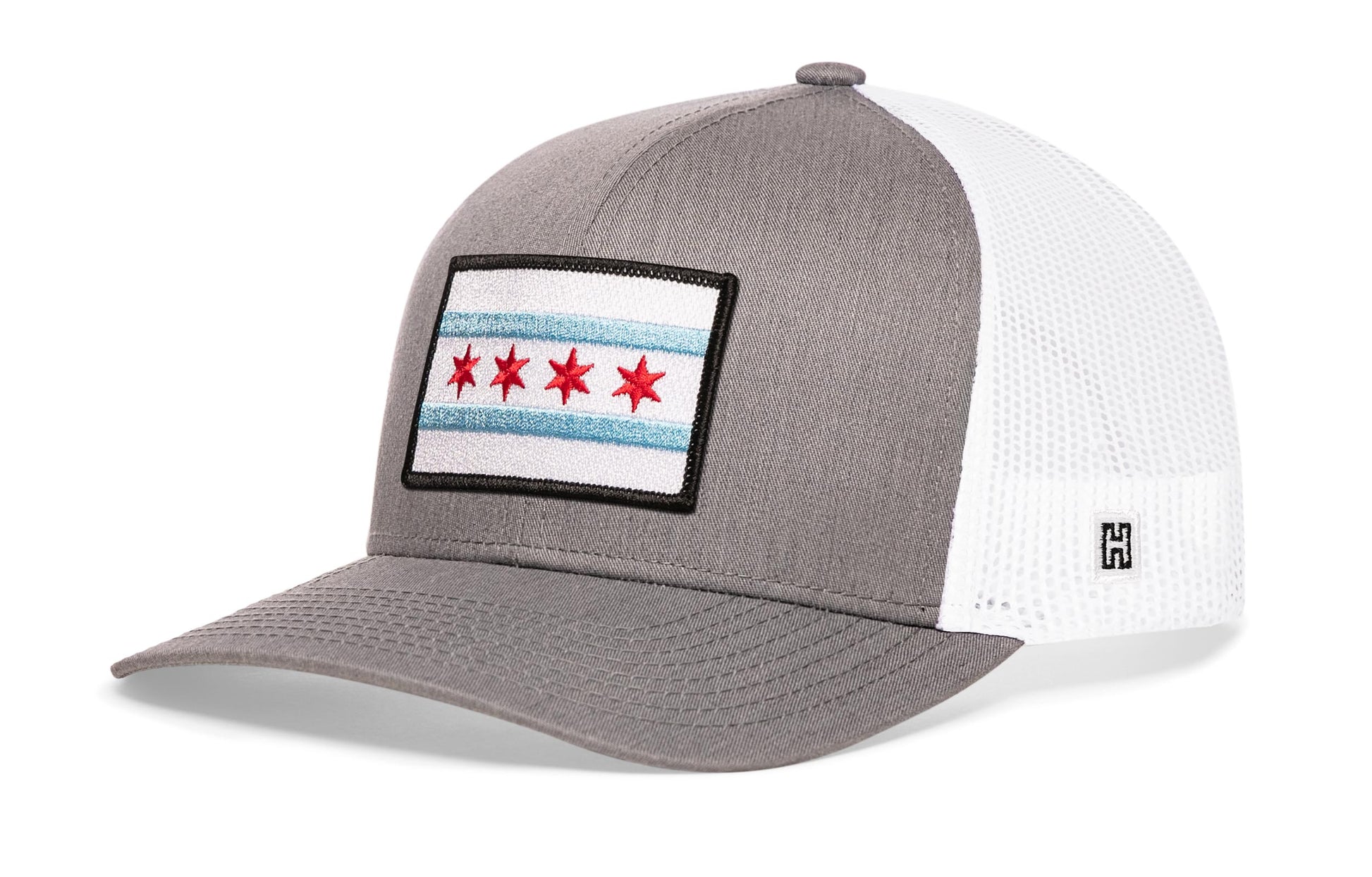 Chicago Flag Trucker Haka Hat Gray-White City Snapback