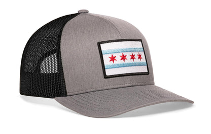 Chicago Flag Trucker Haka Hat Gray-Black City Snapback