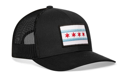 Chicago Flag Trucker Haka Hat Black City Snapback