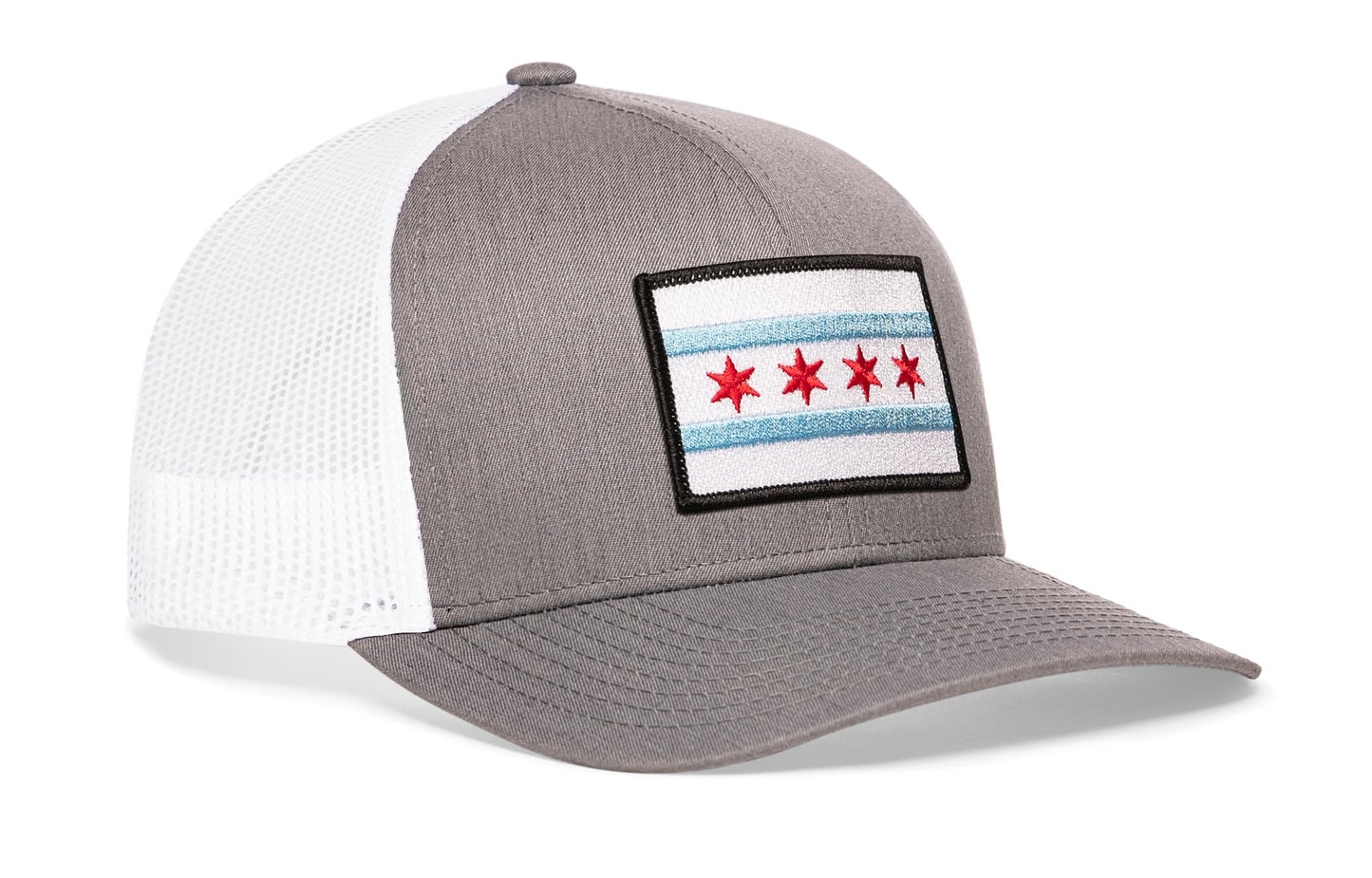 Chicago Flag Trucker Haka Hat Gray-White City Snapback
