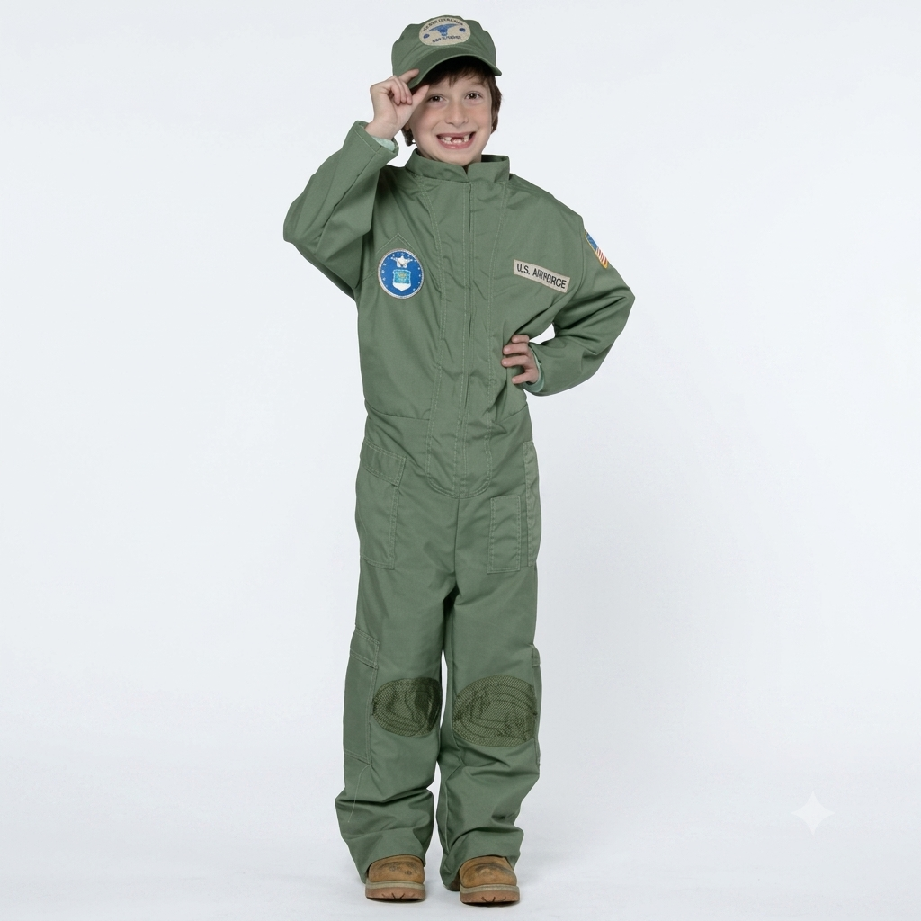 US Air Force Pilot Uniform Military Soldier Child Costume