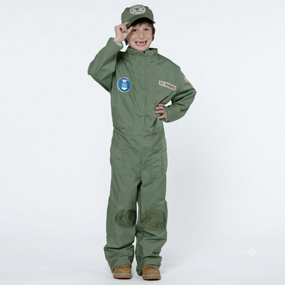 US Air Force Pilot Uniform Military Soldier Child Costume