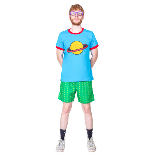 Saturn Baby Cartoon Halloween Costume Shirt Glasses and Shorts Chuckie Complete Cosplay