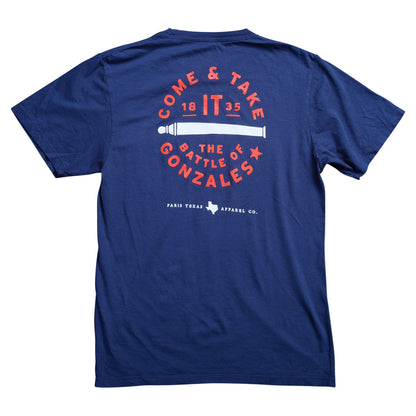 Paris Texas Apparel Co. Come and Take It Pocket Mens T Shirt Navy Blue