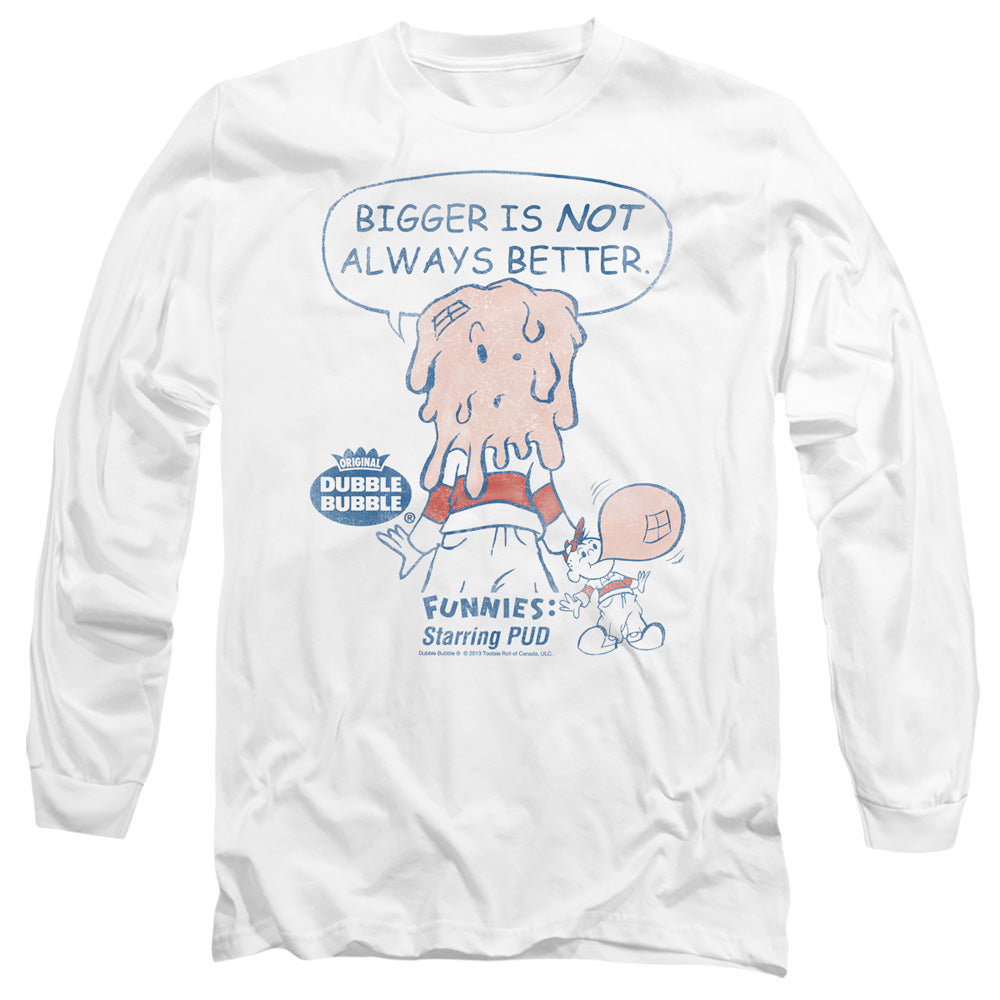 Dubble Bubble Bigger Mens Long Sleeve Shirt White Officially Licensed