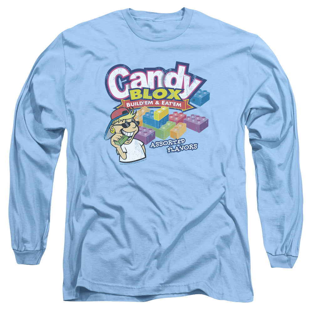 Dubble Bubble Candy Blox Mens Long Sleeve Shirt Carolina Blue Officially Licensed