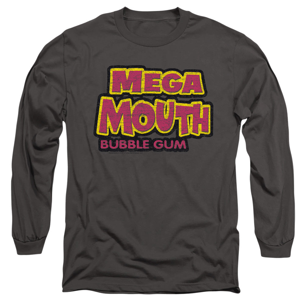 Dubble Bubble Mega Mouth Mens Long Sleeve Shirt Charcoal Officially Licensed