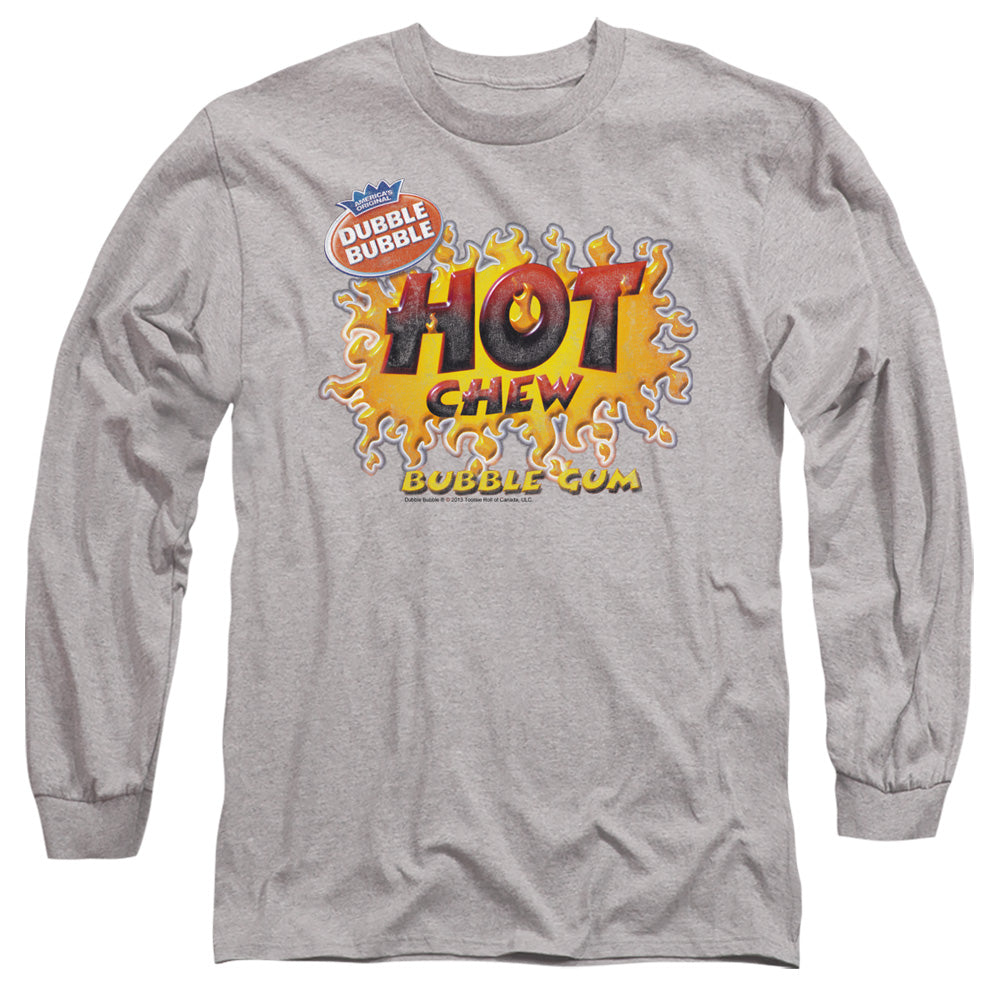 Dubble Bubble Hot Chew Mens Long Sleeve Shirt Athletic Heather Officially Licensed