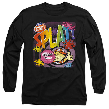 Dubble Bubble Splat Gum Mens Long Sleeve Shirt Black Officially Licensed
