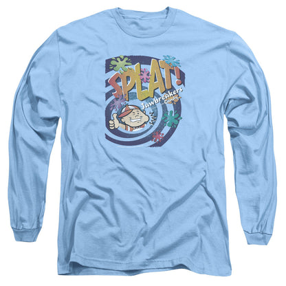 Dubble Bubble Splat Jawbreakers Mens Long Sleeve Shirt Carolina Blue Officially Licensed