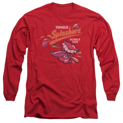 Dubble Bubble Distress Logo Mens Long Sleeve Shirt Red Officially Licensed