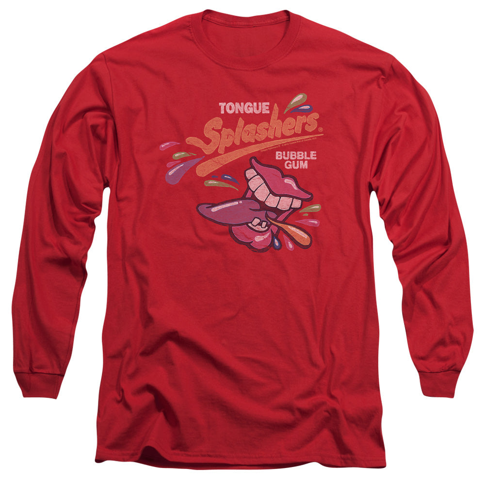 Dubble Bubble Distress Logo Mens Long Sleeve Shirt Red Officially Licensed