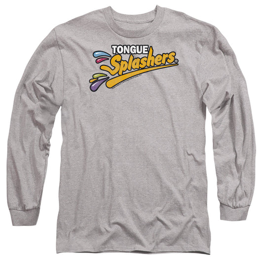 Dubble Bubble Tongue Splashers Logo Mens Long Sleeve Shirt Athletic Heather Officially Licensed
