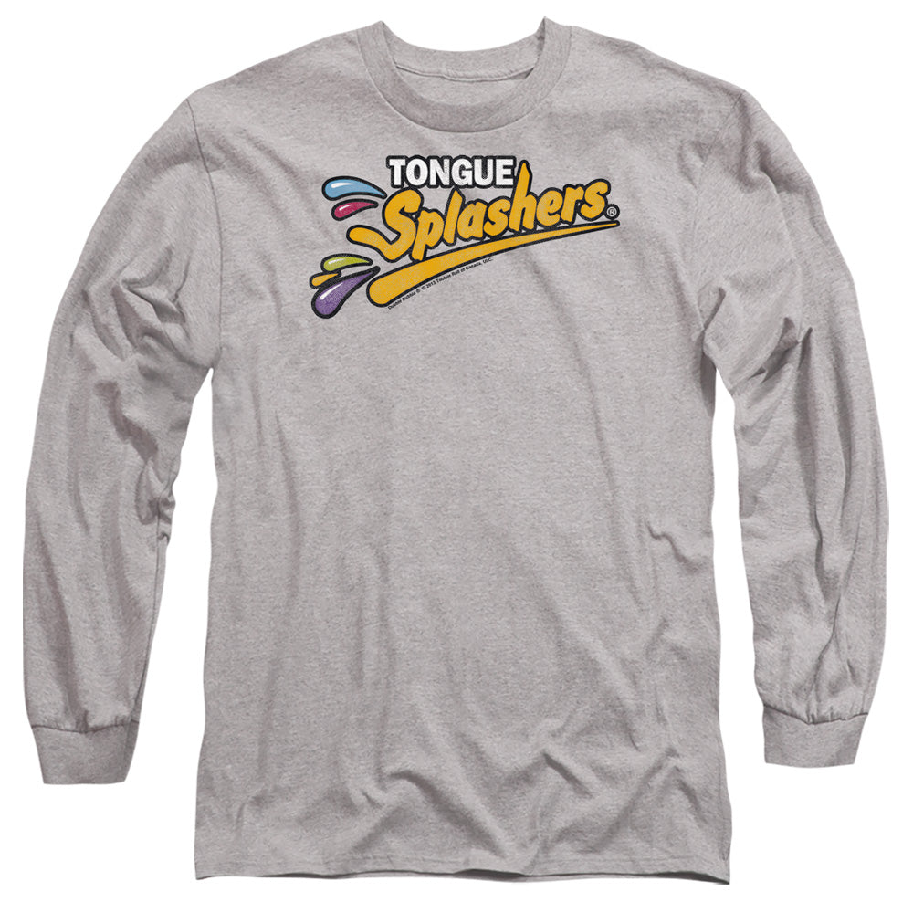 Dubble Bubble Tongue Splashers Logo Mens Long Sleeve Shirt Athletic Heather Officially Licensed