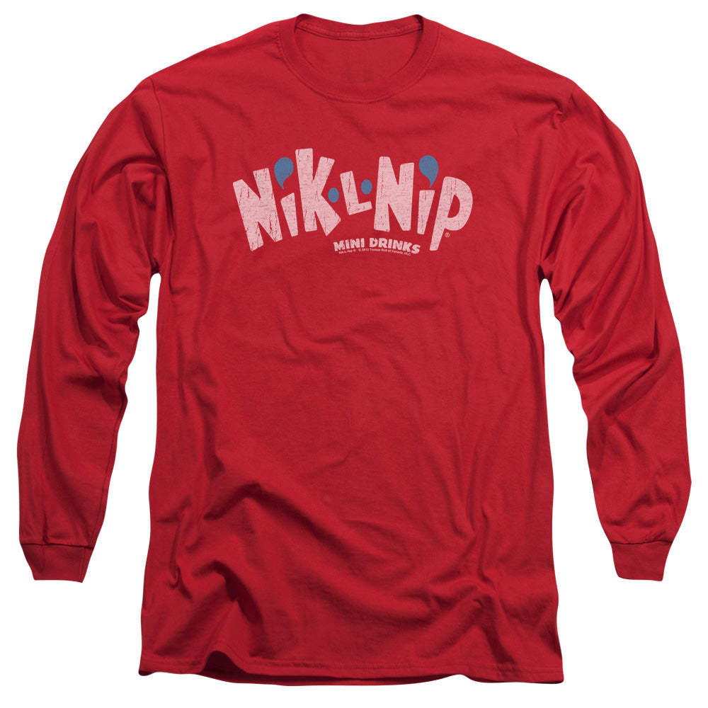 Dubble Bubble Distressed Logo Mens Long Sleeve Shirt Red Officially Licensed
