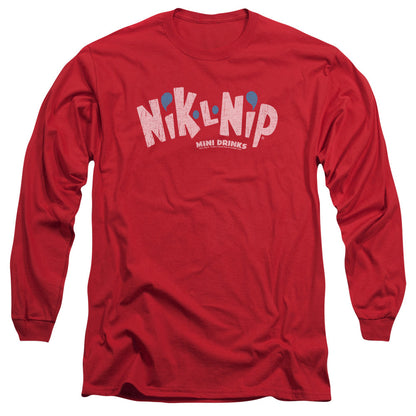 Dubble Bubble Distressed Logo Mens Long Sleeve Shirt Red Officially Licensed