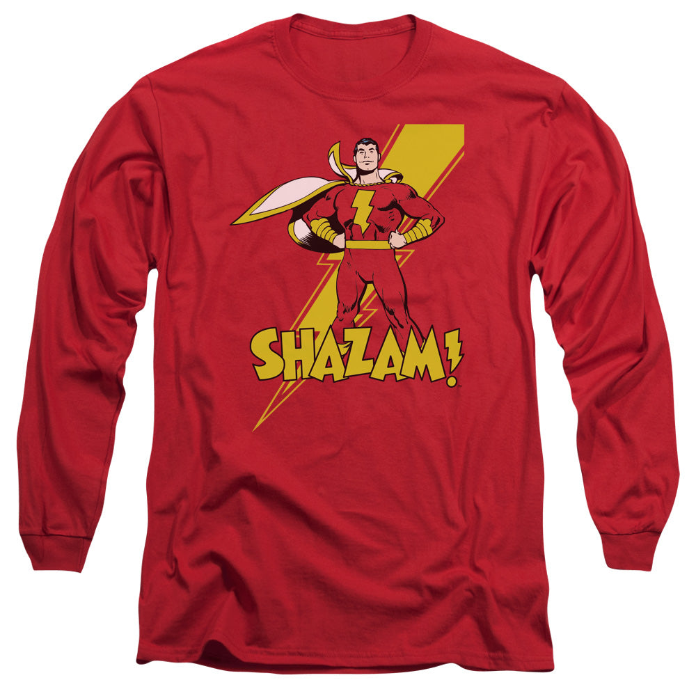 DC Comics Shazam! Mens Long Sleeve Shirt Red