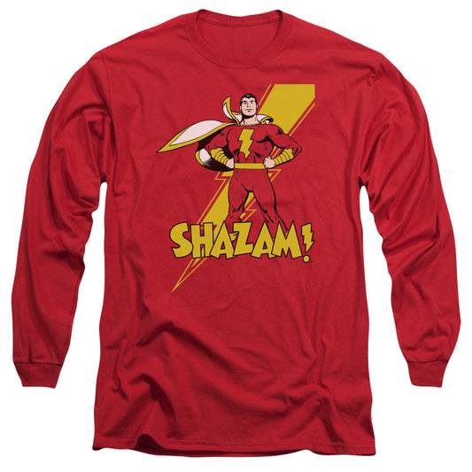 DC Comics Shazam! Mens Long Sleeve Shirt Red
