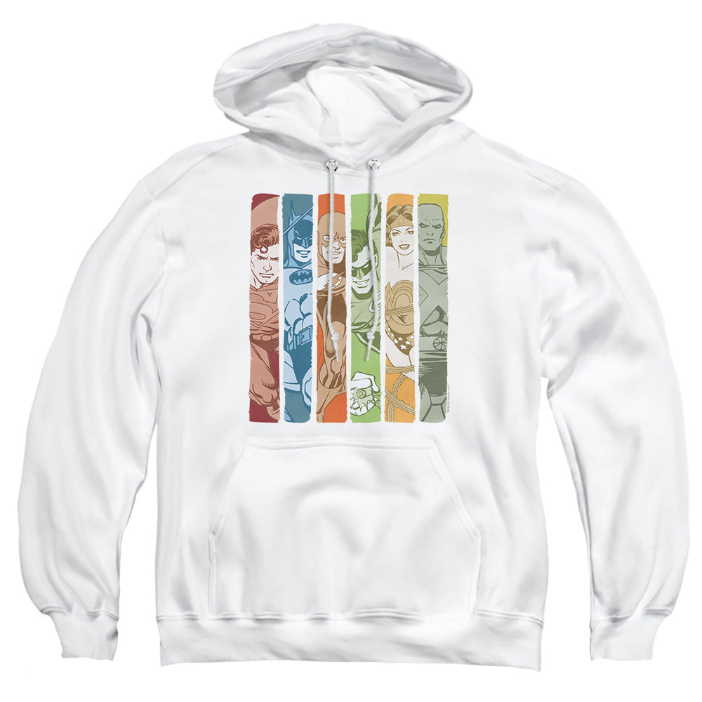 Dc Justice League Columns Mens Hoodie White