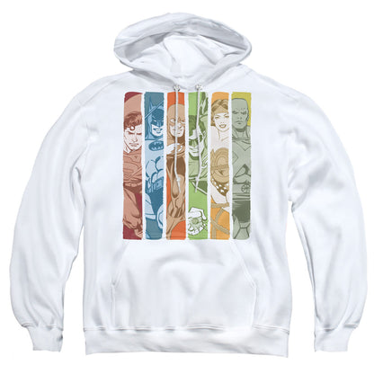 Dc Justice League Columns Mens Hoodie White