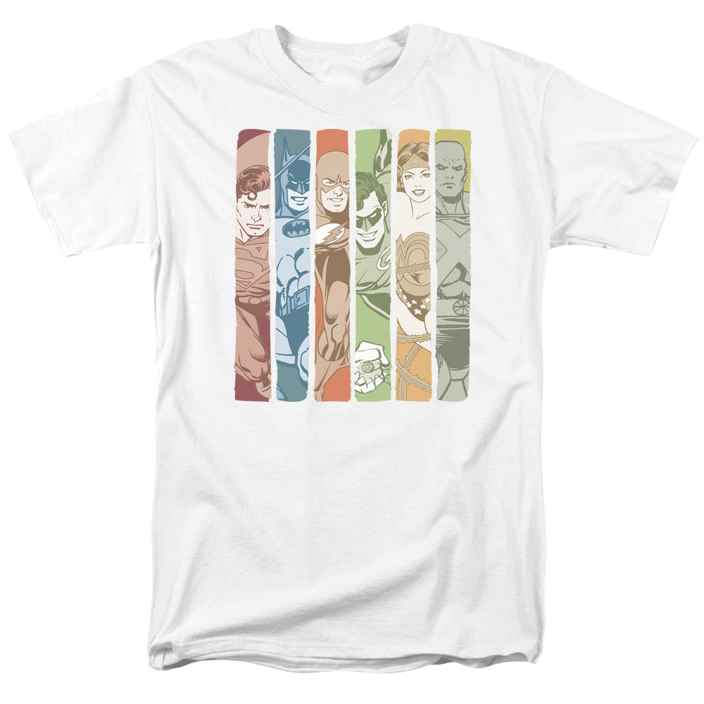 Dc Justice League Columns Mens T Shirt White
